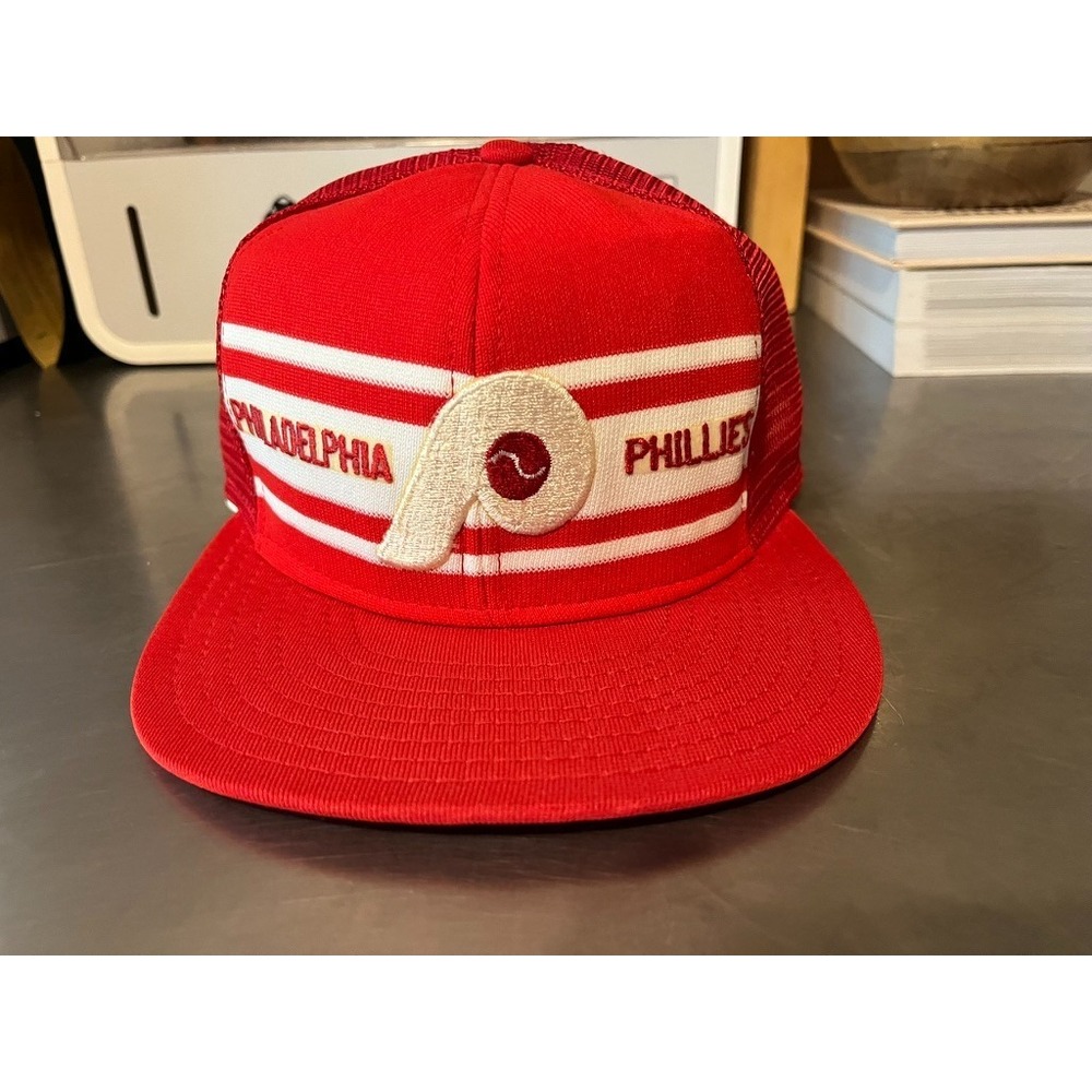 Vtg 80s Philadelphia Phillies Mesh MLB Baseball Snapback Trucker Hat Unworn Mint